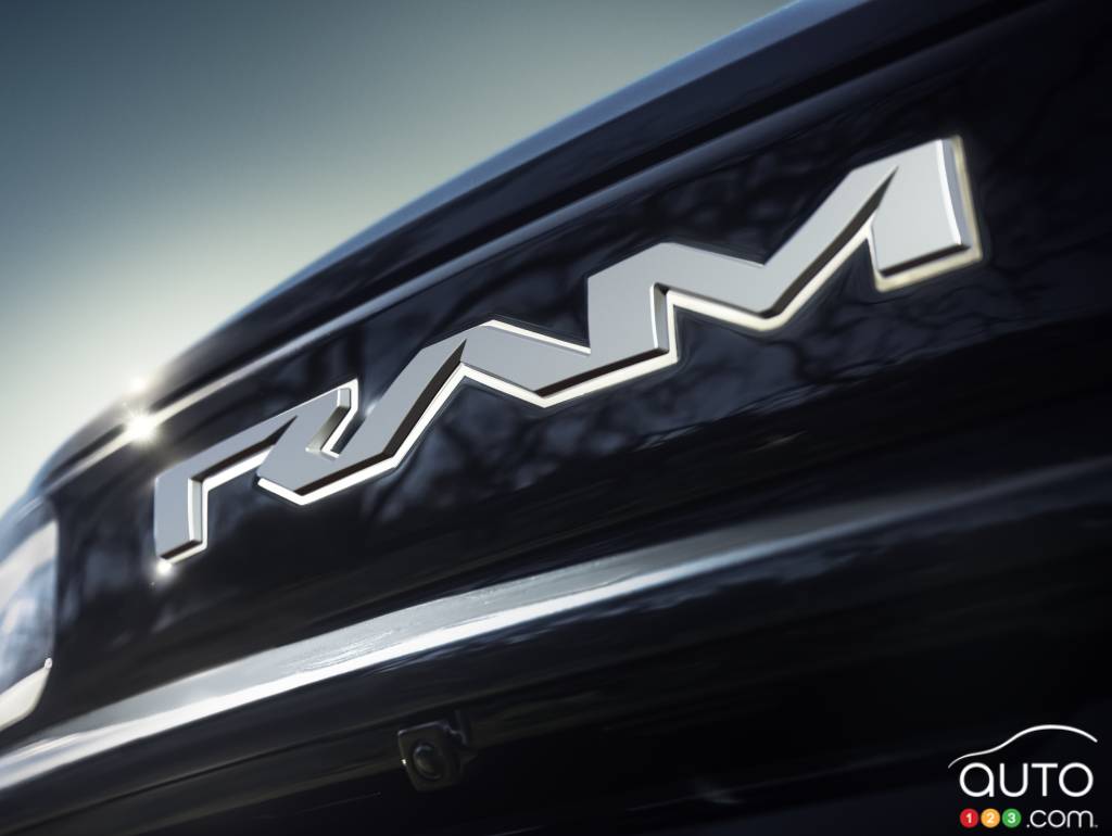 The front grille of the Ram 1500 Rev